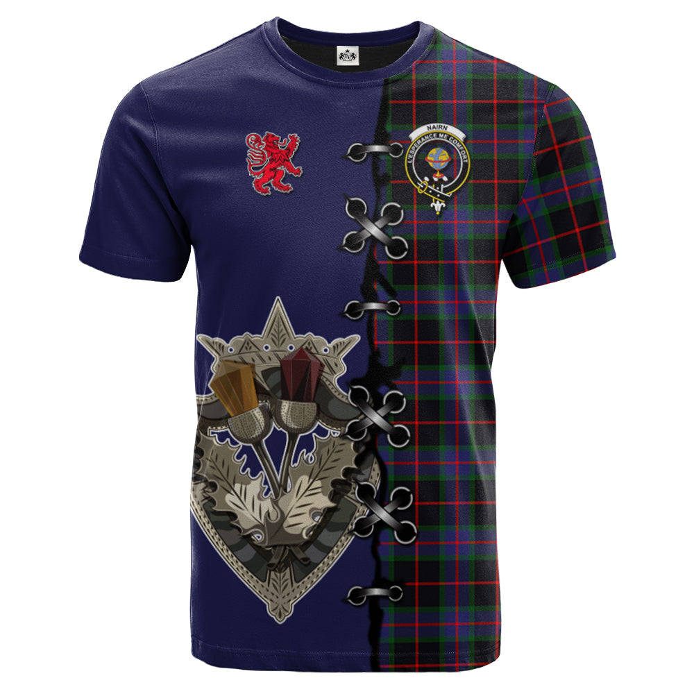 Nairn Tartan T-shirt - Lion Rampant And Celtic Thistle Style