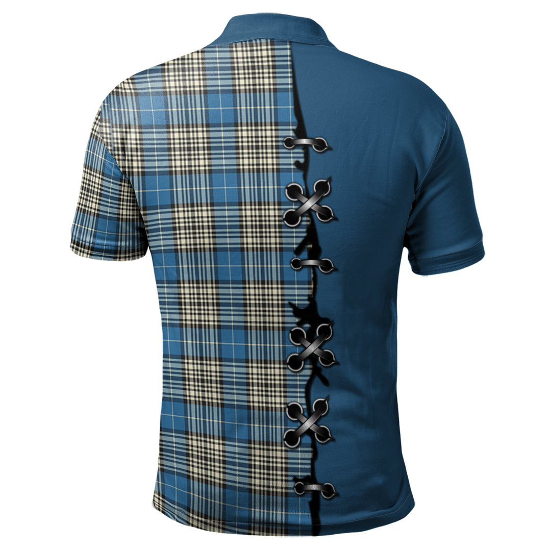 Napier Ancient Tartan Polo Shirt - Lion Rampant And Celtic Thistle Style