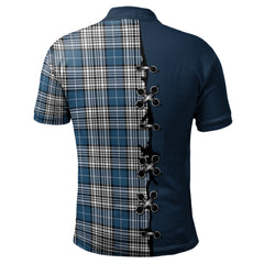 Napier Modern Tartan Polo Shirt - Lion Rampant And Celtic Thistle Style