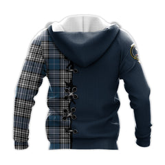 Napier Modern Tartan Hoodie - Lion Rampant And Celtic Thistle Style