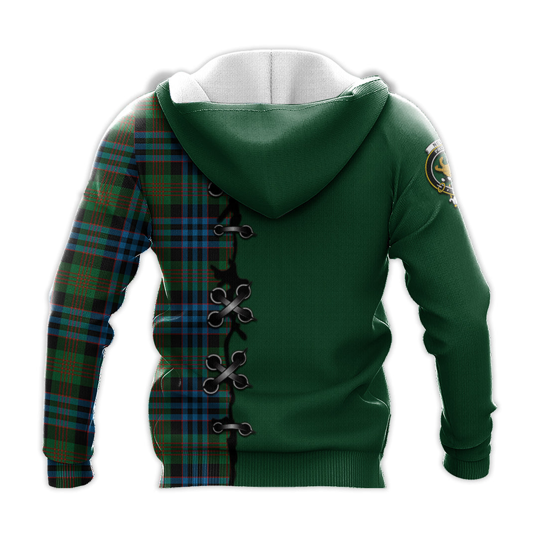 Newlands of Lauriston Tartan Hoodie - Lion Rampant And Celtic Thistle Style