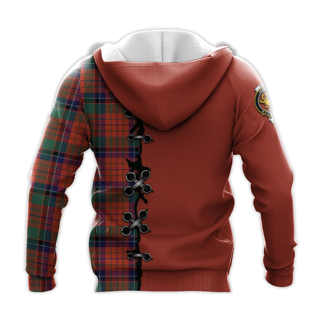 Nicolson Ancient Tartan Hoodie - Lion Rampant And Celtic Thistle Style