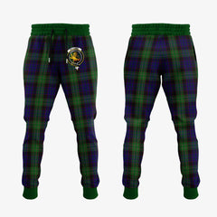 Nicolson Green Hunting Tartan Crest Jogger Sweatpants