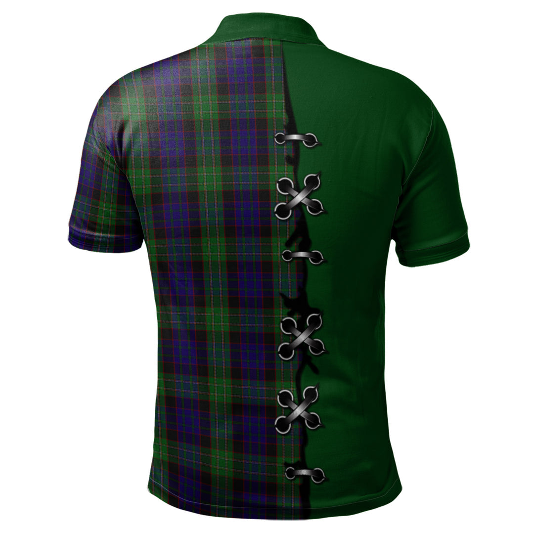 Nicolson Green Hunting Tartan Polo Shirt - Lion Rampant And Celtic Thistle Style