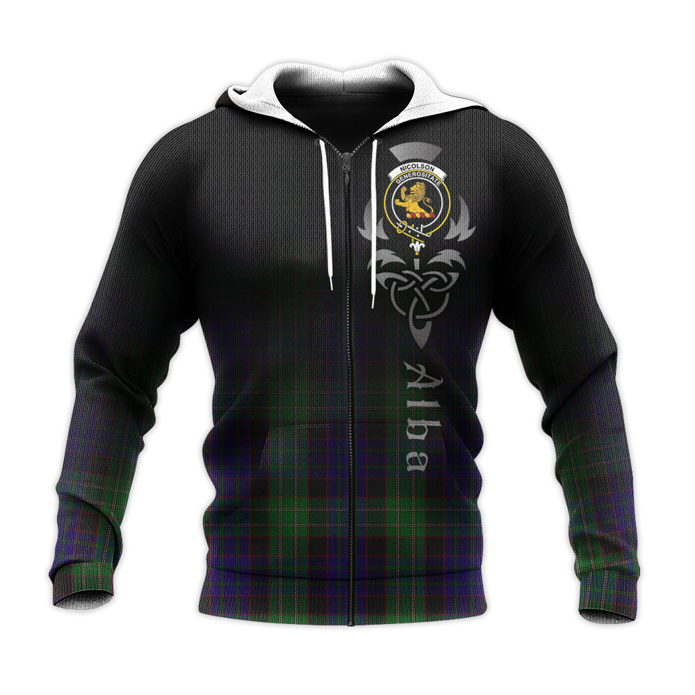 Nicolson Green Hunting Tartan Hoodie - Alba Celtic Style