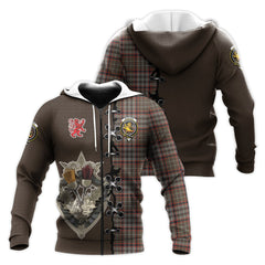 Nicolson Hunting Weathered Tartan Hoodie - Lion Rampant And Celtic Thistle Style