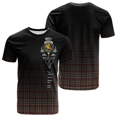 Nicolson Hunting Weathered Tartan Crest T-shirt - Alba Celtic Style