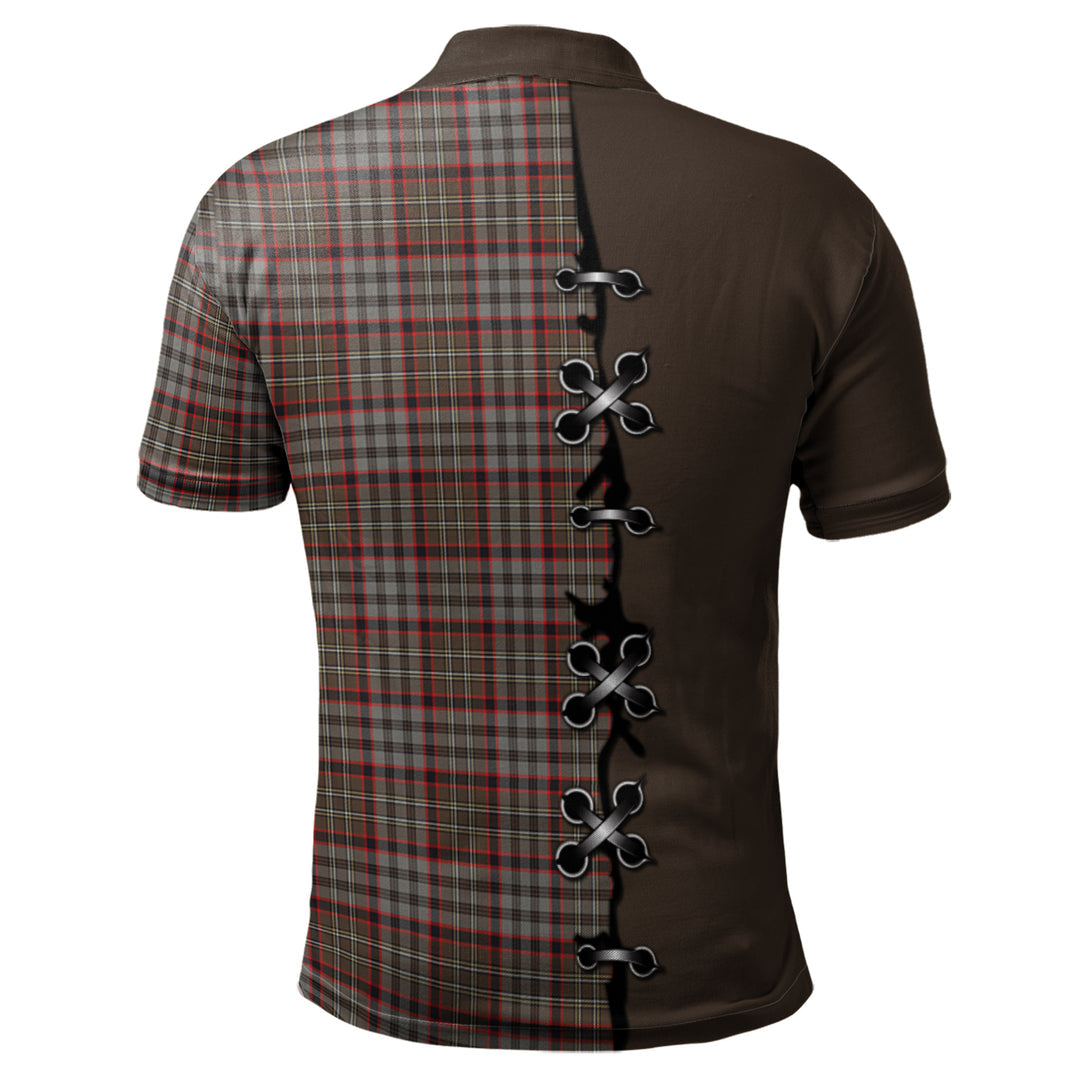 Nicolson Hunting Weathered Tartan Polo Shirt - Lion Rampant And Celtic Thistle Style