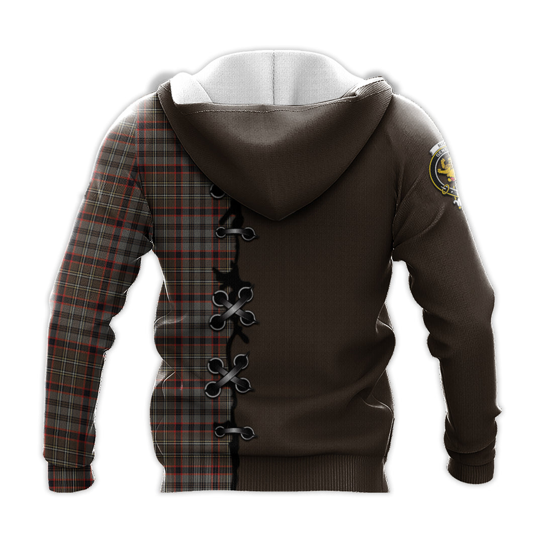 Nicolson Hunting Weathered Tartan Hoodie - Lion Rampant And Celtic Thistle Style