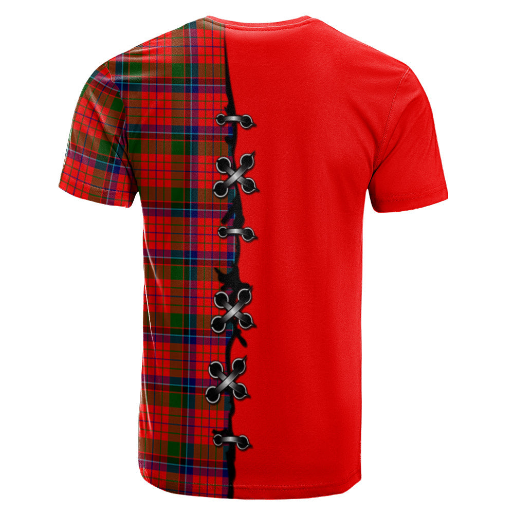 Nicolson Modern Tartan T-shirt - Lion Rampant And Celtic Thistle Style