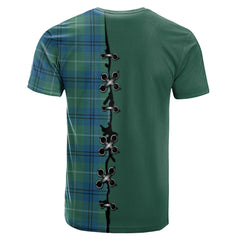 Oliphant Ancient Tartan T-shirt - Lion Rampant And Celtic Thistle Style