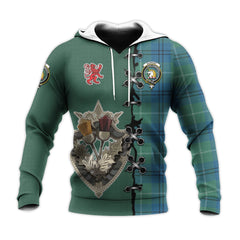 Oliphant Ancient Tartan Hoodie - Lion Rampant And Celtic Thistle Style