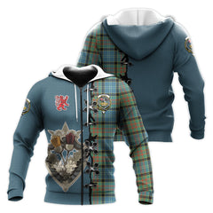 Paisley Tartan Hoodie - Lion Rampant And Celtic Thistle Style