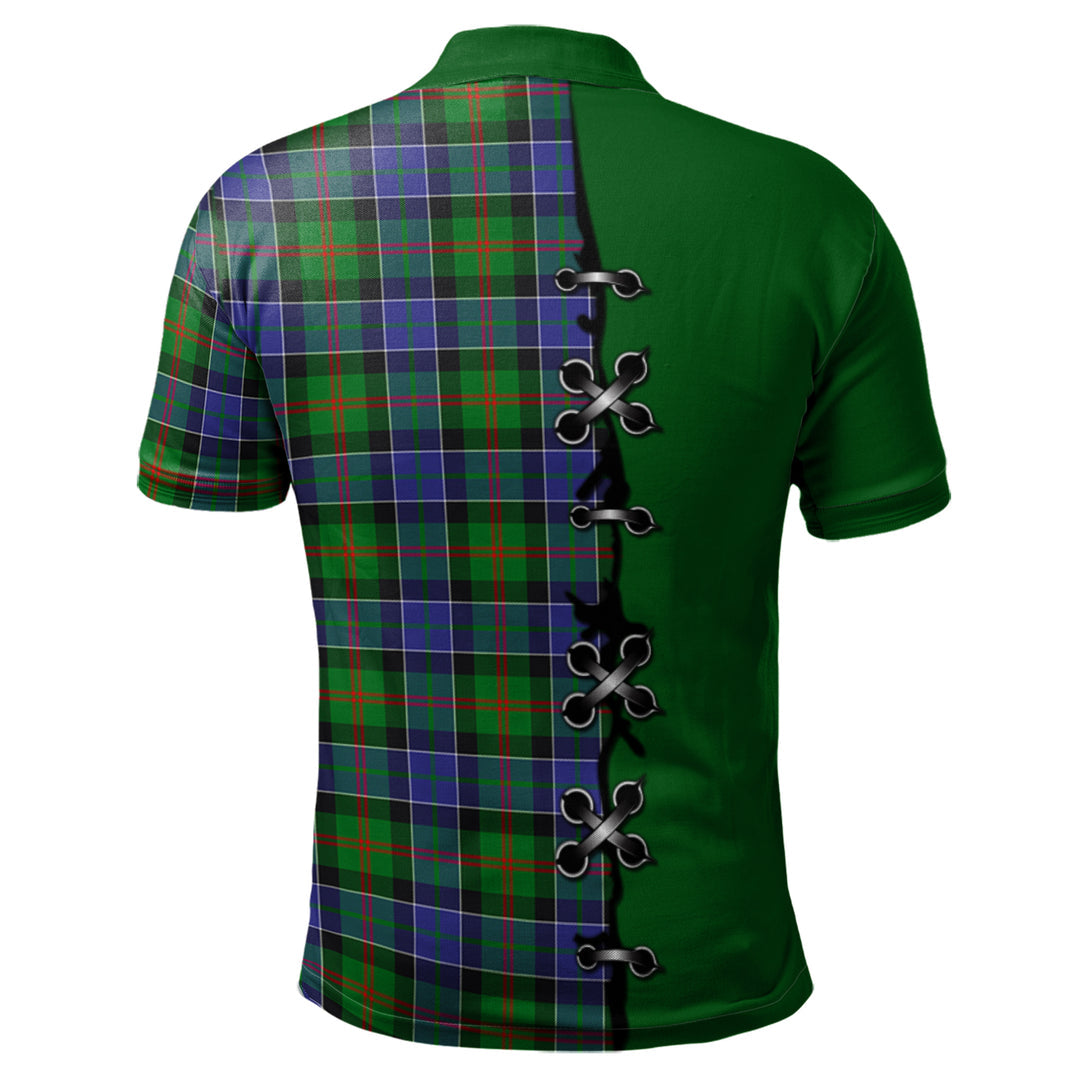 Paterson Tartan Polo Shirt - Lion Rampant And Celtic Thistle Style