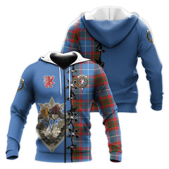 Pennycook Tartan Hoodie - Lion Rampant And Celtic Thistle Style