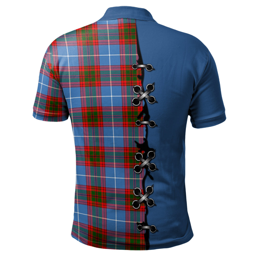 Pennycook Tartan Polo Shirt - Lion Rampant And Celtic Thistle Style