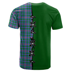 Pitcairn Hunting Tartan T-shirt - Lion Rampant And Celtic Thistle Style