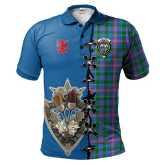 Ralston Tartan Polo Shirt - Lion Rampant And Celtic Thistle Style