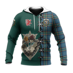 Ralston UK Tartan Hoodie - Lion Rampant And Celtic Thistle Style