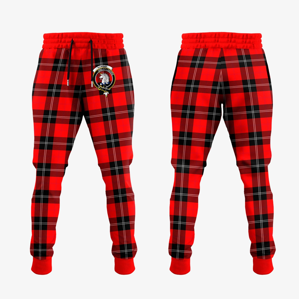 Ramsay Modern Tartan Crest Jogger Sweatpants