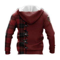 Ramsay Red Tartan Hoodie - Lion Rampant And Celtic Thistle Style