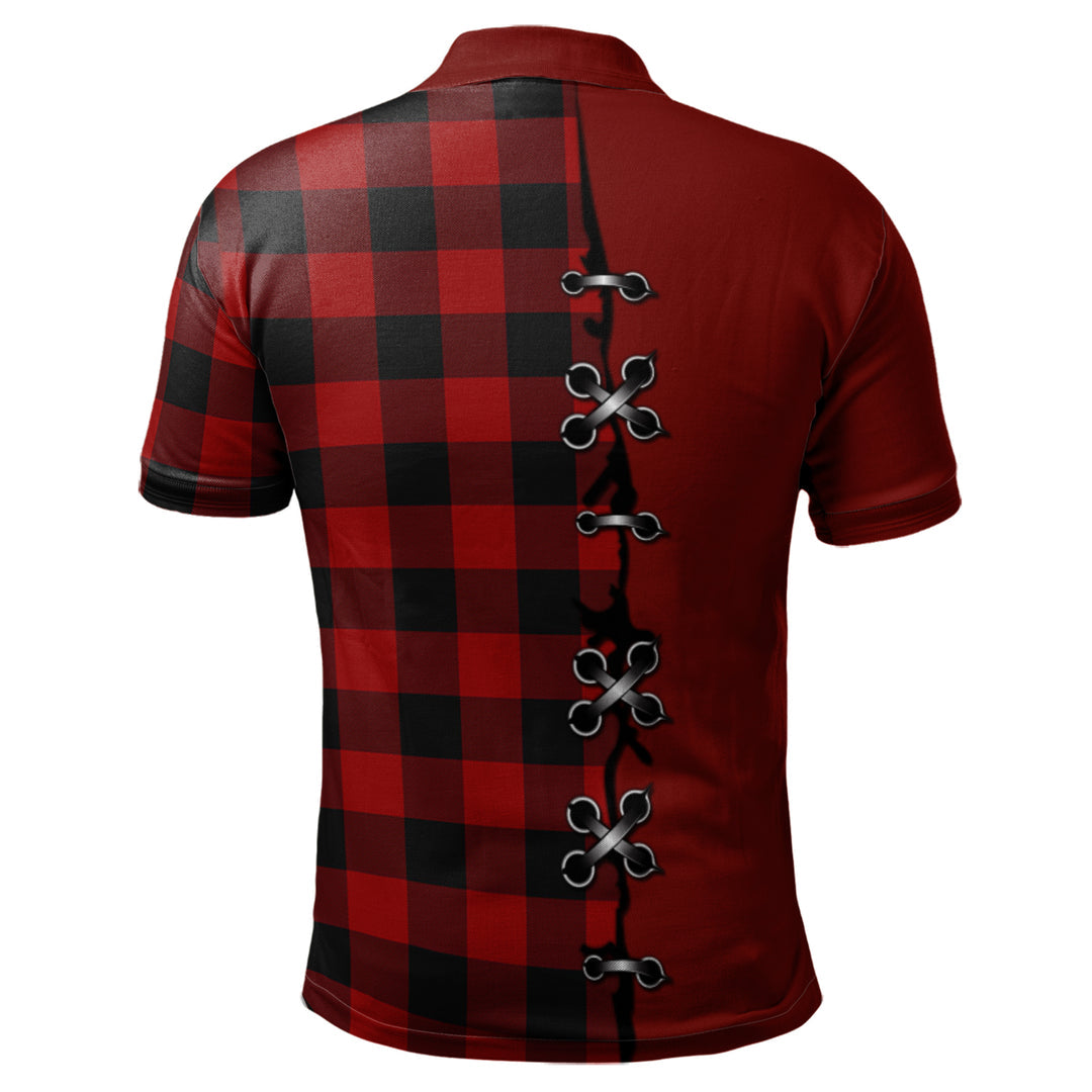 Rob Roy Macgregor Tartan Polo Shirt - Lion Rampant And Celtic Thistle Style