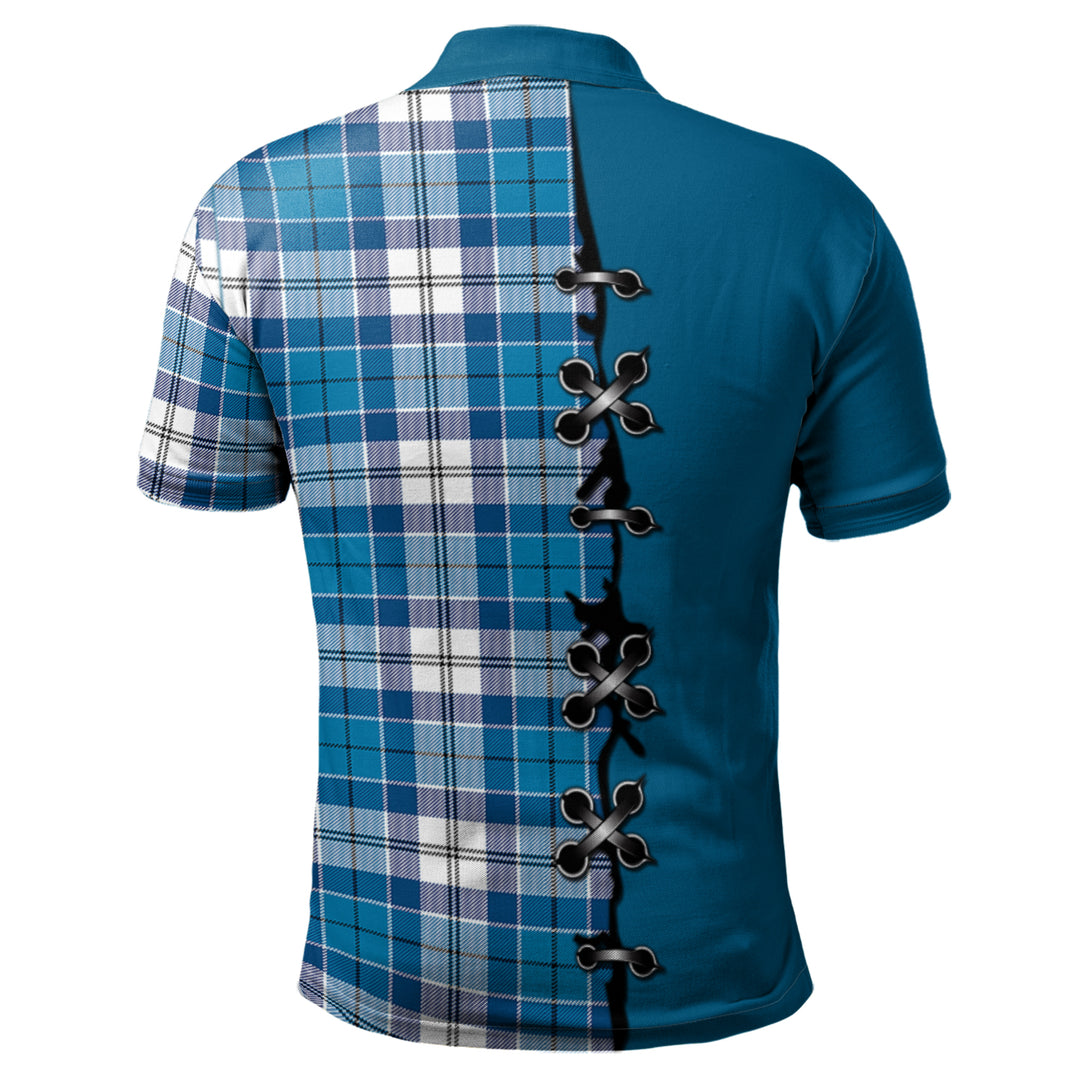 Roberton Tartan Polo Shirt - Lion Rampant And Celtic Thistle Style