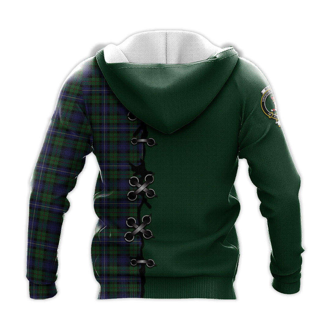 Robertson Hunting Tartan Hoodie - Lion Rampant And Celtic Thistle Style