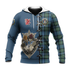 Robertson Hunting Ancient Tartan Hoodie - Lion Rampant And Celtic Thistle Style