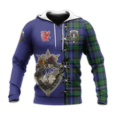 Rose Hunting Modern Tartan Hoodie - Lion Rampant And Celtic Thistle Style