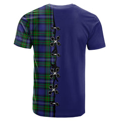 Robertson Hunting Modern Tartan T-shirt - Lion Rampant And Celtic Thistle Style