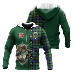 Rollo Modern Tartan Hoodie - Lion Rampant And Celtic Thistle Style