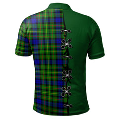 Rollo Modern Tartan Polo Shirt - Lion Rampant And Celtic Thistle Style