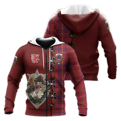 Rose Tartan Hoodie - Lion Rampant And Celtic Thistle Style