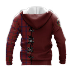 Rose Tartan Hoodie - Lion Rampant And Celtic Thistle Style