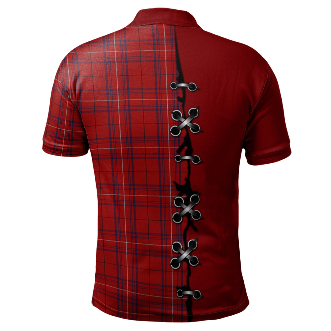 Rose of Kilravock Tartan Polo Shirt - Lion Rampant And Celtic Thistle Style