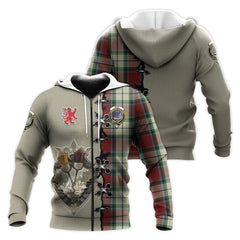 Rose White Dress Tartan Hoodie - Lion Rampant And Celtic Thistle Style