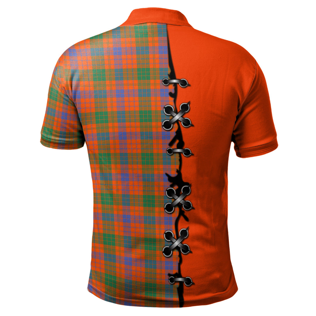 Ross Ancient Tartan Polo Shirt - Lion Rampant And Celtic Thistle Style