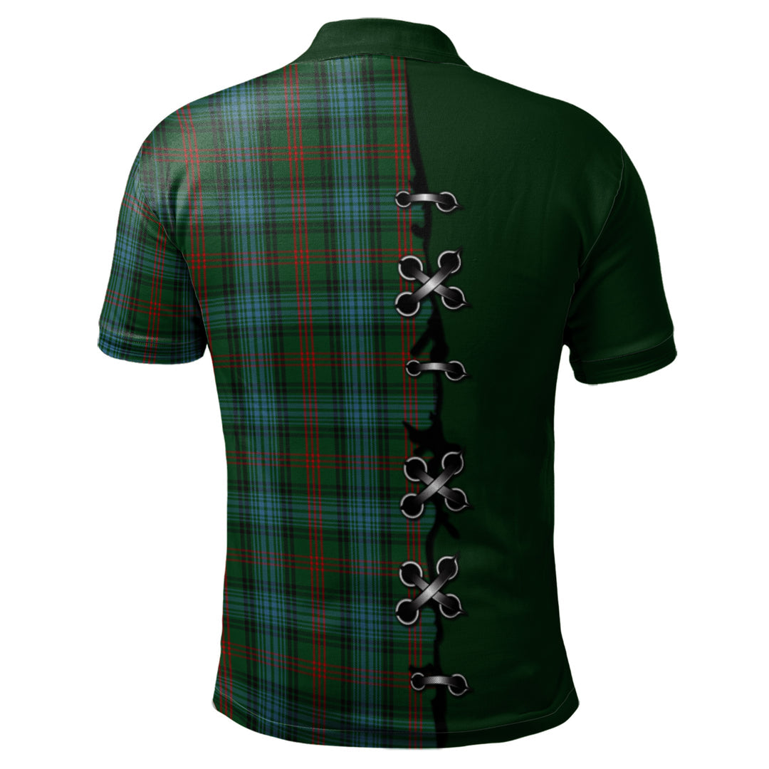 Ross Hunting Tartan Polo Shirt - Lion Rampant And Celtic Thistle Style