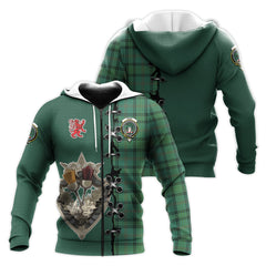 Ross Hunting Ancient Tartan Hoodie - Lion Rampant And Celtic Thistle Style