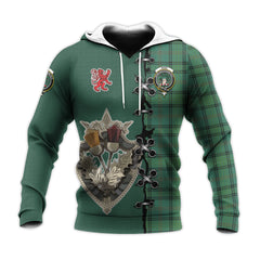 Ross Hunting Ancient Tartan Hoodie - Lion Rampant And Celtic Thistle Style