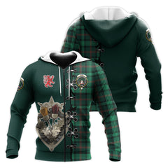 Ross Hunting Modern Tartan Hoodie - Lion Rampant And Celtic Thistle Style