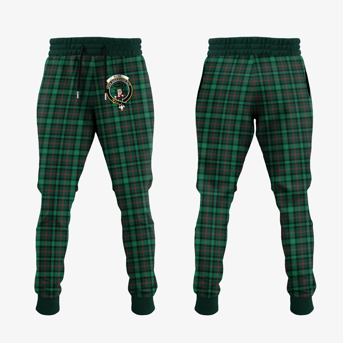 Ross Hunting Modern Tartan Crest Jogger Sweatpants