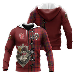 Ross Old Tartan Hoodie - Lion Rampant And Celtic Thistle Style