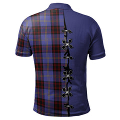 Rutherford Tartan Polo Shirt - Lion Rampant And Celtic Thistle Style