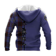 Rutherford Tartan Hoodie - Lion Rampant And Celtic Thistle Style