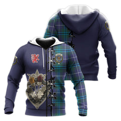 Sandilands Tartan Hoodie - Lion Rampant And Celtic Thistle Style