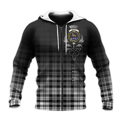 Scott Black White Tartan Hoodie - Alba Celtic Style