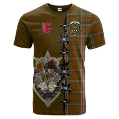 Scott Brown Modern Tartan T-shirt - Lion Rampant And Celtic Thistle Style