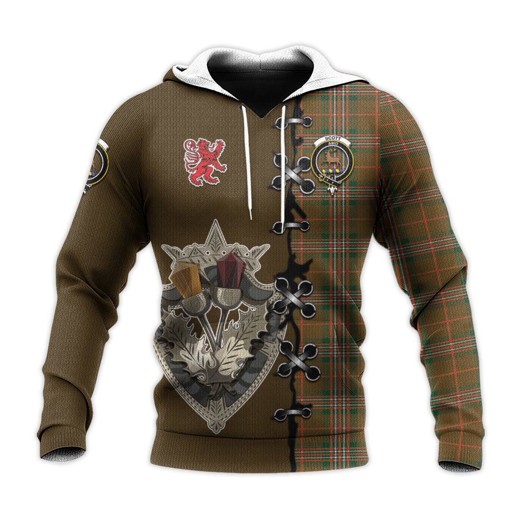 Scott Brown Modern Tartan Hoodie - Lion Rampant And Celtic Thistle Style